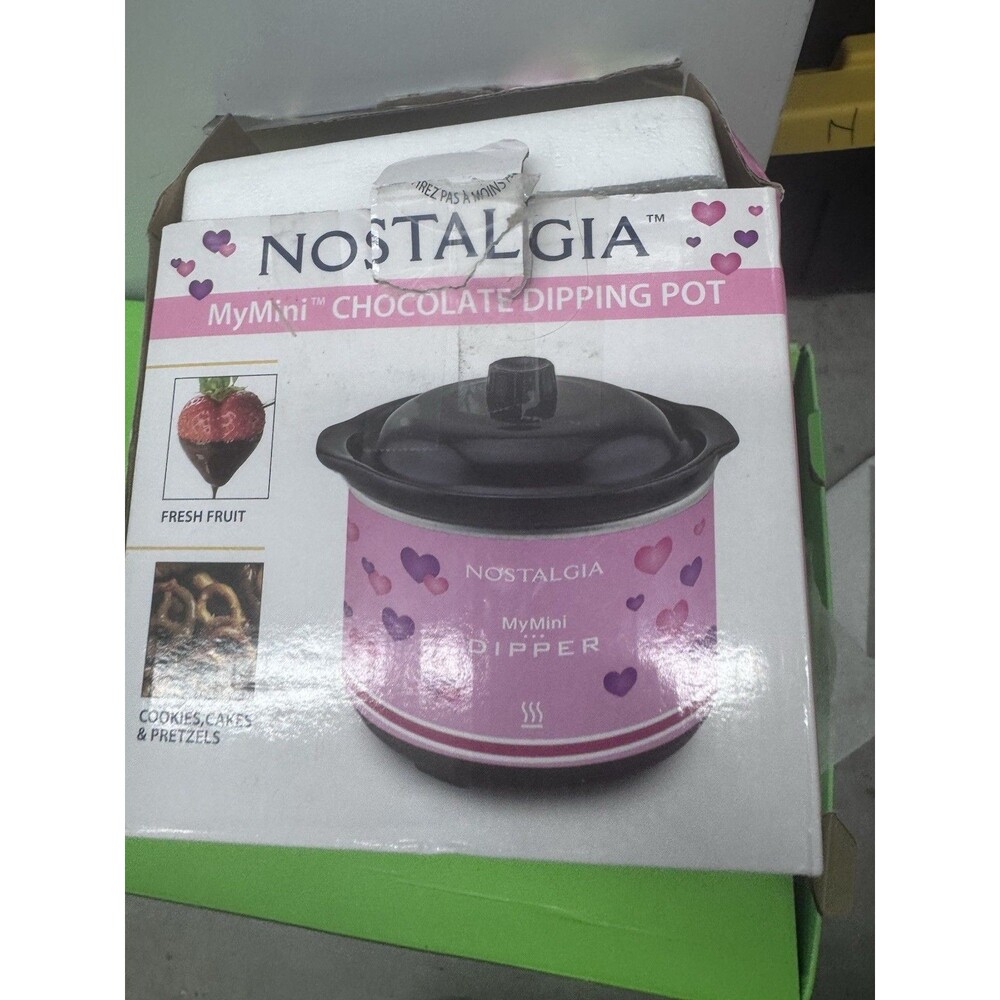 NOSTALGIA My Mini Pink With Hearts Chocolate Dipping Pot
